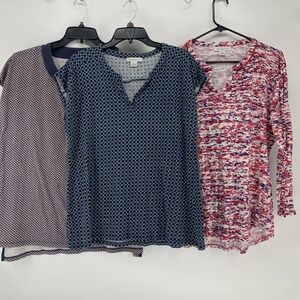 3 Women's Pullover Top Sleeveless Liz Claiborne Size XLT Knit Shirt Tall